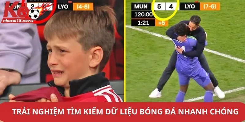 Trải nghiệm tìm kiếm dữ liệu bóng đá nhanh chóng