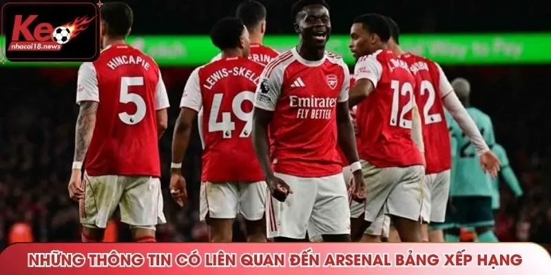 Những thông tin có liên quan đến Arsenal bảng xếp hạng