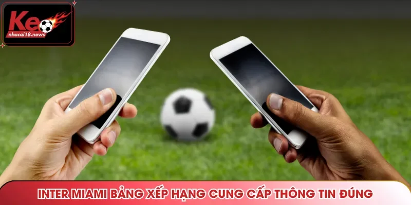 Inter Miami bảng xếp hạng cung cấp thông tin đúng